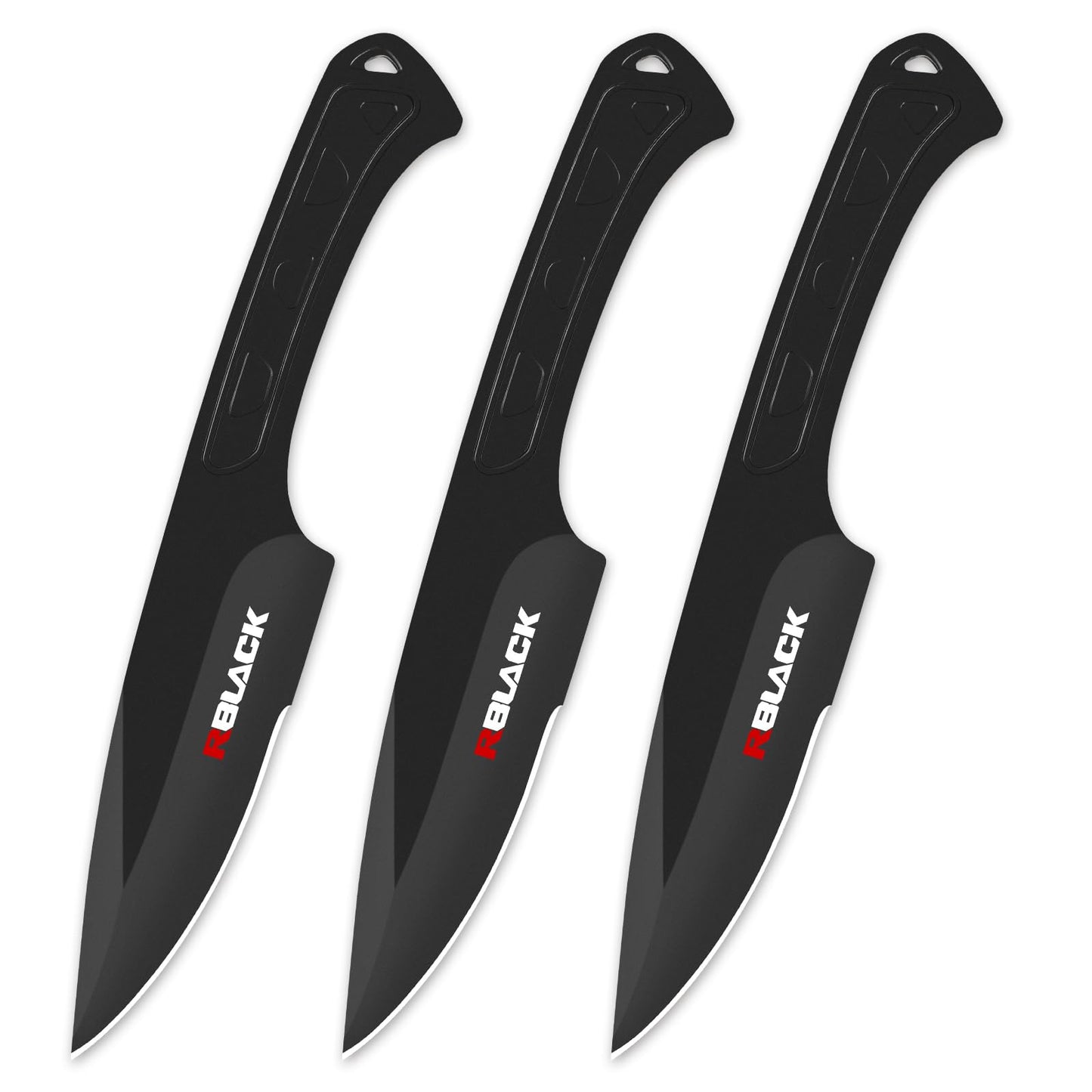 RBLACK 3 Pieces Professional Throwing Knives Set Kunai Well Balanced Stainless Steel Throwing Knife with Nylon Sheath for Competition and Recreation