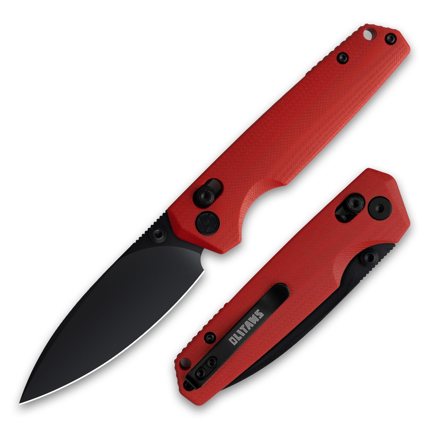OLITANS EDC Folding Knife 14C28N Steel Blade Crossbar Lock Pocket Knife 3 Small Pocket Knives with Pocket Clip for Men Women(G053RB)