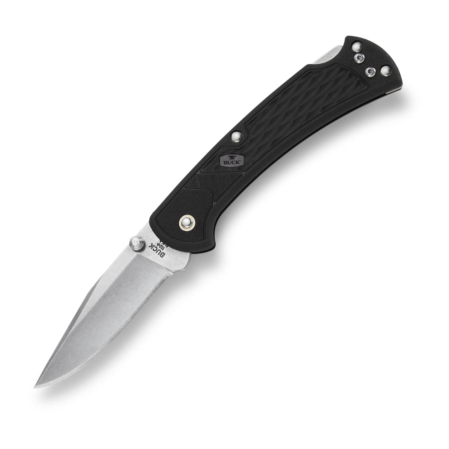 Buck Knives 112 Folding Hunter Slim Select Lockback Pocket Knife with Thumb Studs and Removable/Reversible Deep Carry Pocket Clip