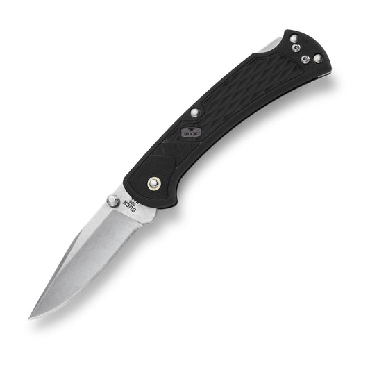 Buck Knives 112 Folding Hunter Slim Select Lockback Pocket Knife with Thumb Studs and Removable/Reversible Deep Carry Pocket Clip