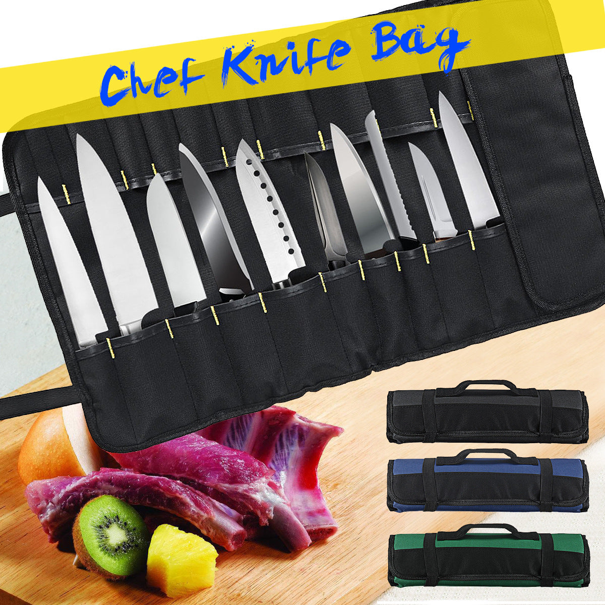Chef Knife Bag Roll with Large Capacity for 22 Knives