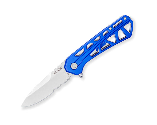 Buck Knives 812 Trace Partially-Serrated Pocket Knife Blue