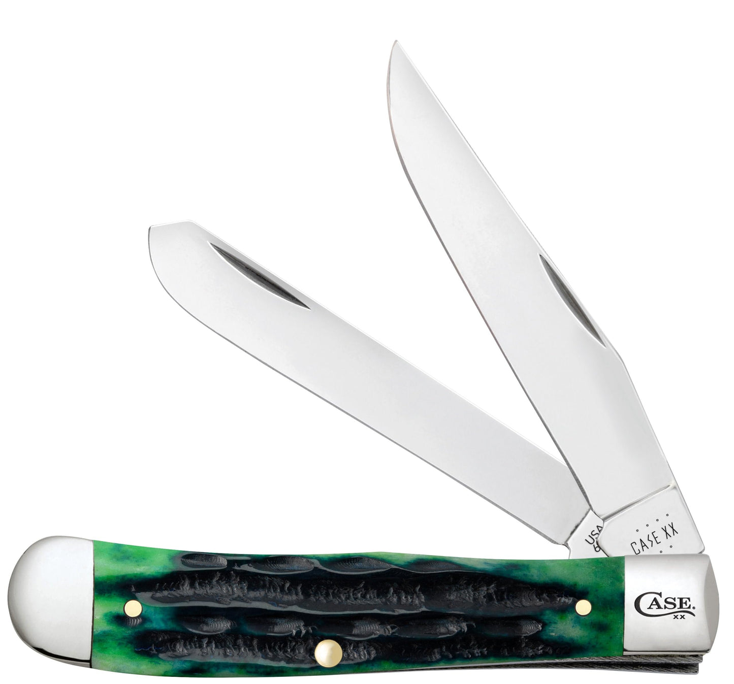 Case xx Knives Deep Canyon Hunter Green Bone Trapper Stainless 75830 Pocketknife
