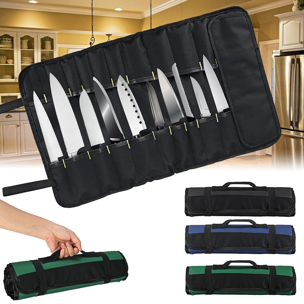 Chef Knife Bag Roll with Large Capacity for 22 Knives
