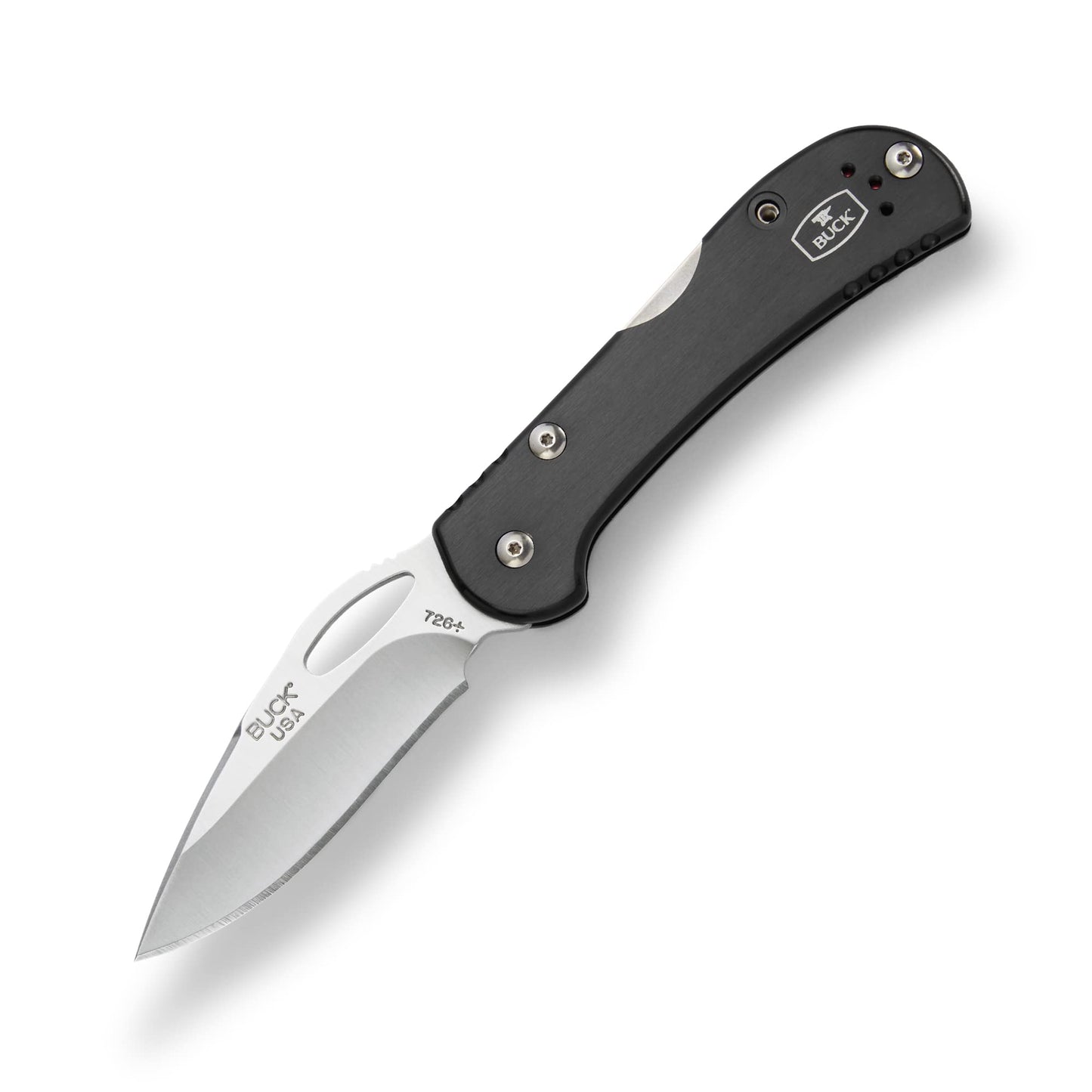 Buck Knives 726 Mini SpitFire Folding Lock Back Pocket Knife with Removable Stainless Steel Pocket Clip 420HC Blade Black