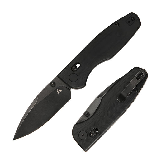 CMB Made Knives CMB Predator CMB-08 G10 Handle 14C28N Steel Blade Pocket Folding Tactical Survival Camping Hiking Outdoors EDC Knife with Pocket Clip for Men Women(Black Stone Wash)