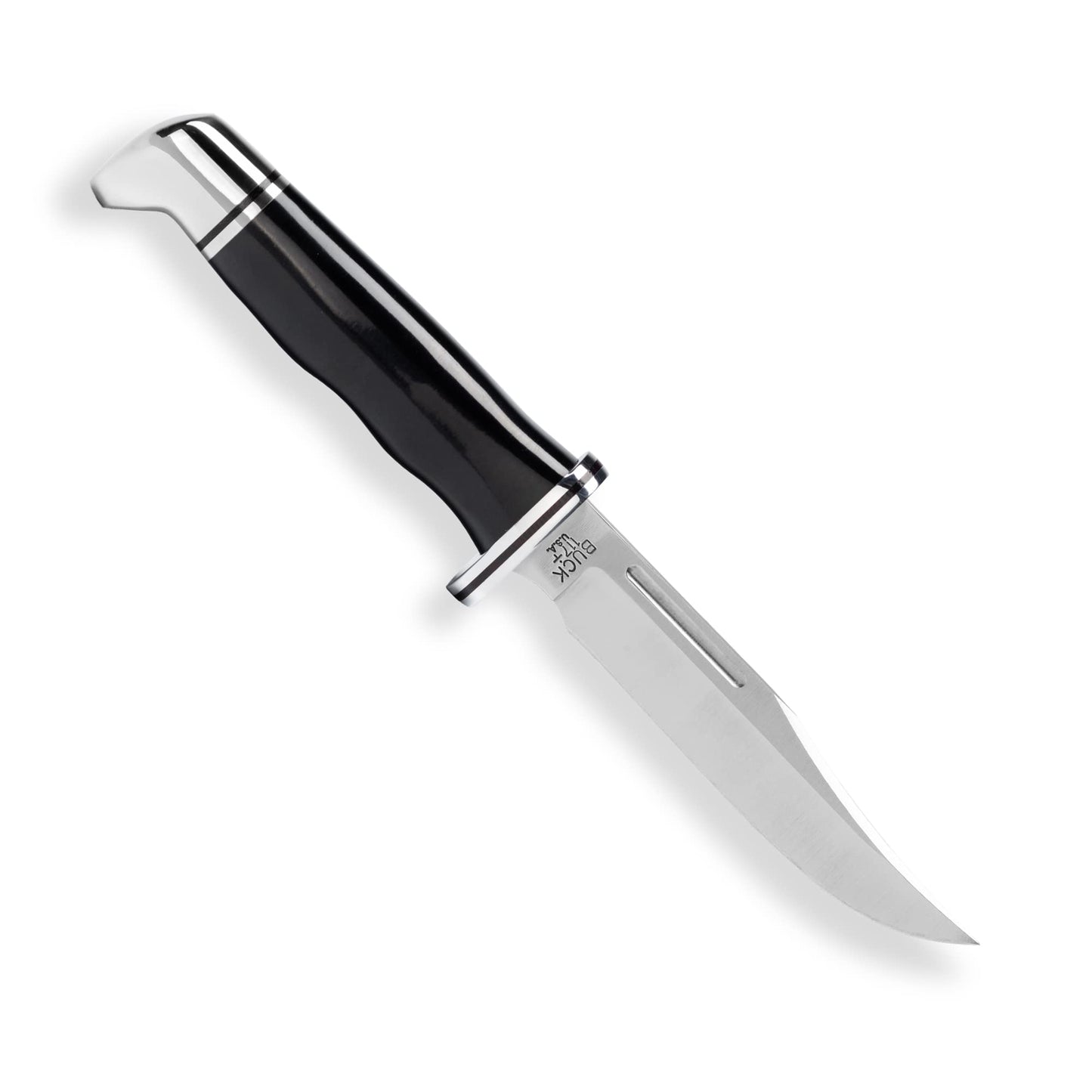 Buck Knives 117 Brahma Fixed Blade Hunting Knife 4 1/2" 420HC Blade Black Phenolic Handle with Leather Sheath