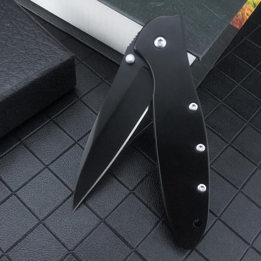 EDC Leek Folding Pocket KnifeAssisted Knife3" 5Cr15 Mov Blade and Stainless Steel Handle with Frame Lock and Pocket ClipSharp Camping Survival Hiking Knives